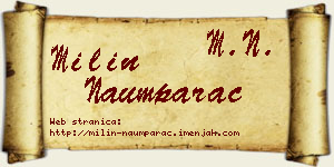Milin Naumparac vizit kartica
